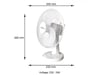 Alva 30cm White Plastic Desk Fan (ACS205)