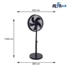 Alva Air 40cm Drum Pedestal Fan Matte Black (ACS207)