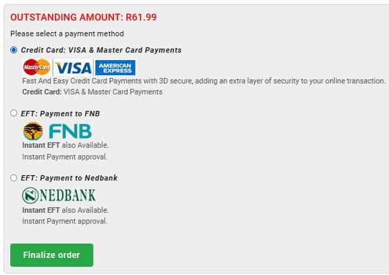 Finalize Payment 2